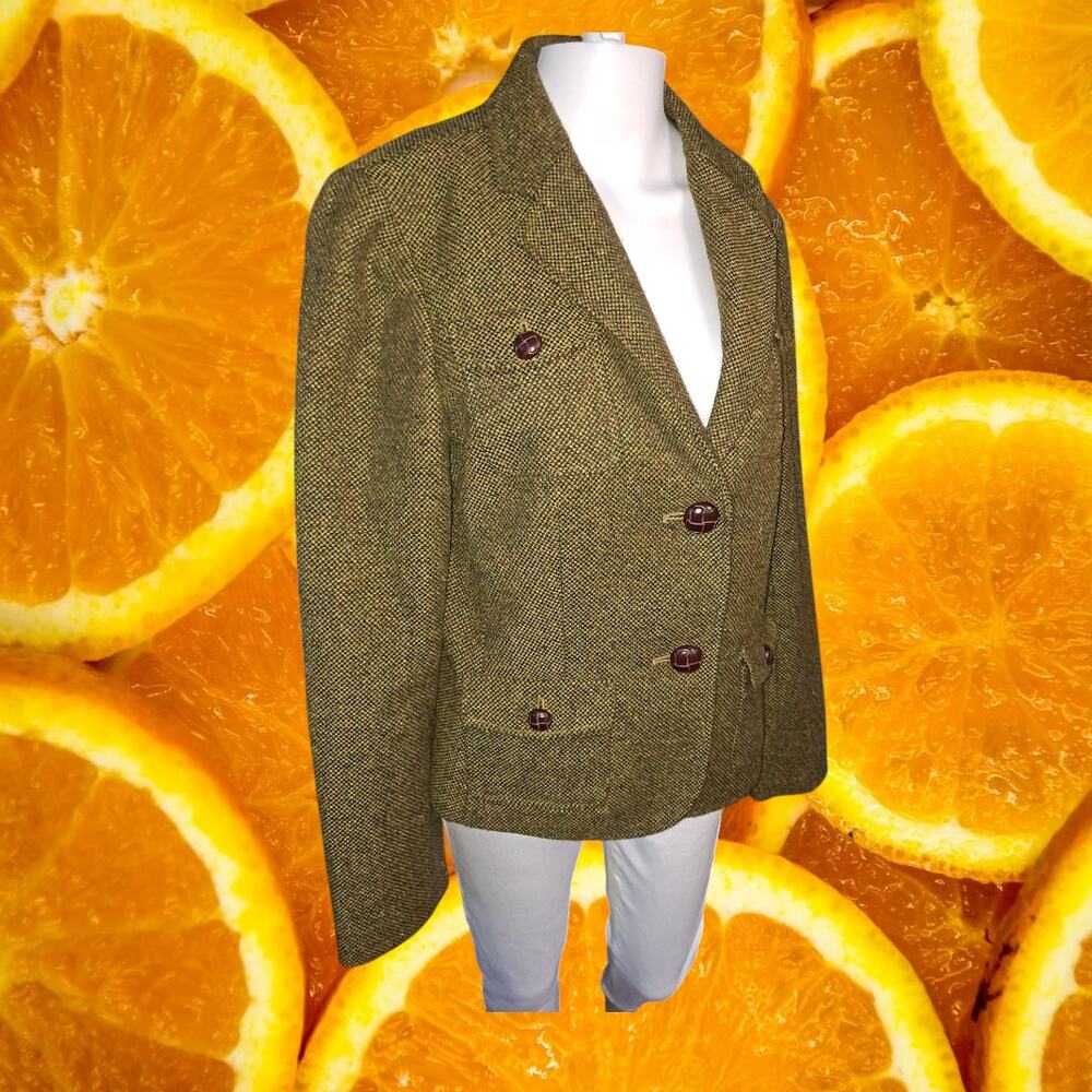 Jones New York Signature Women's Button Pockets Tweed Coat Jacket Size 16